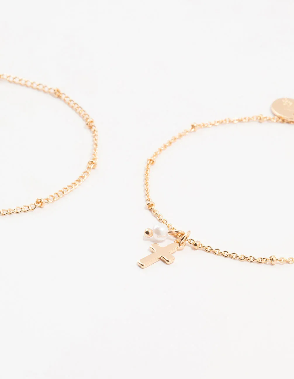 Gold Ball & Diamante Cross Bracelets 2-Pack sold by lovisa product image thumbnail 2