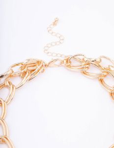 Gold Double Row Chunky Heart Necklace sold by lovisa