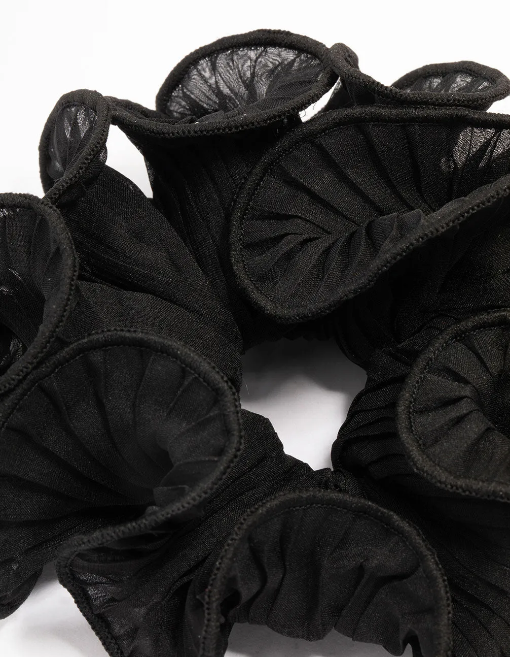 Black Fabric Crinkle Statement Hair Scrunchie sold by lovisa product image thumbnail 3