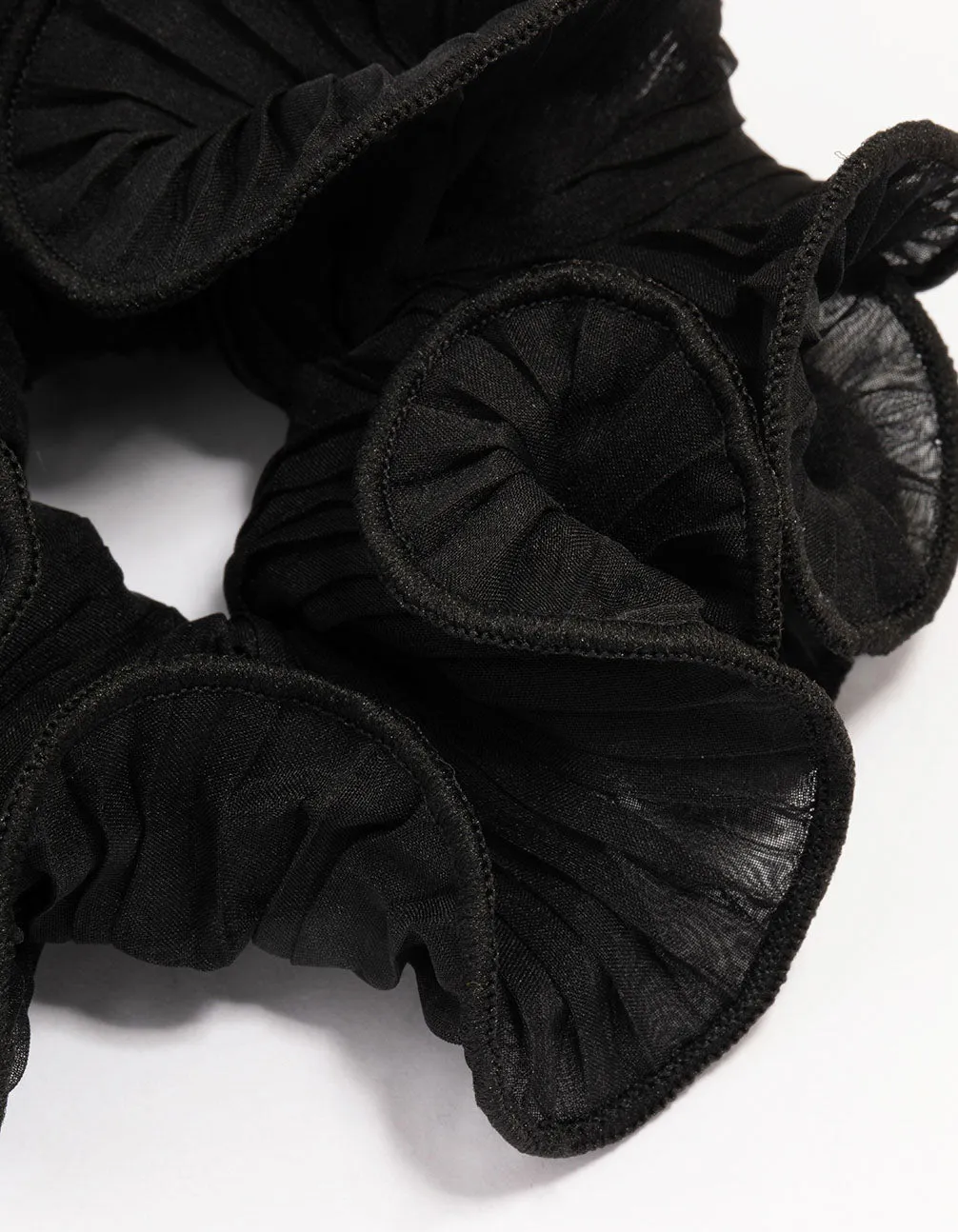 Black Fabric Crinkle Statement Hair Scrunchie sold by lovisa product image thumbnail 2