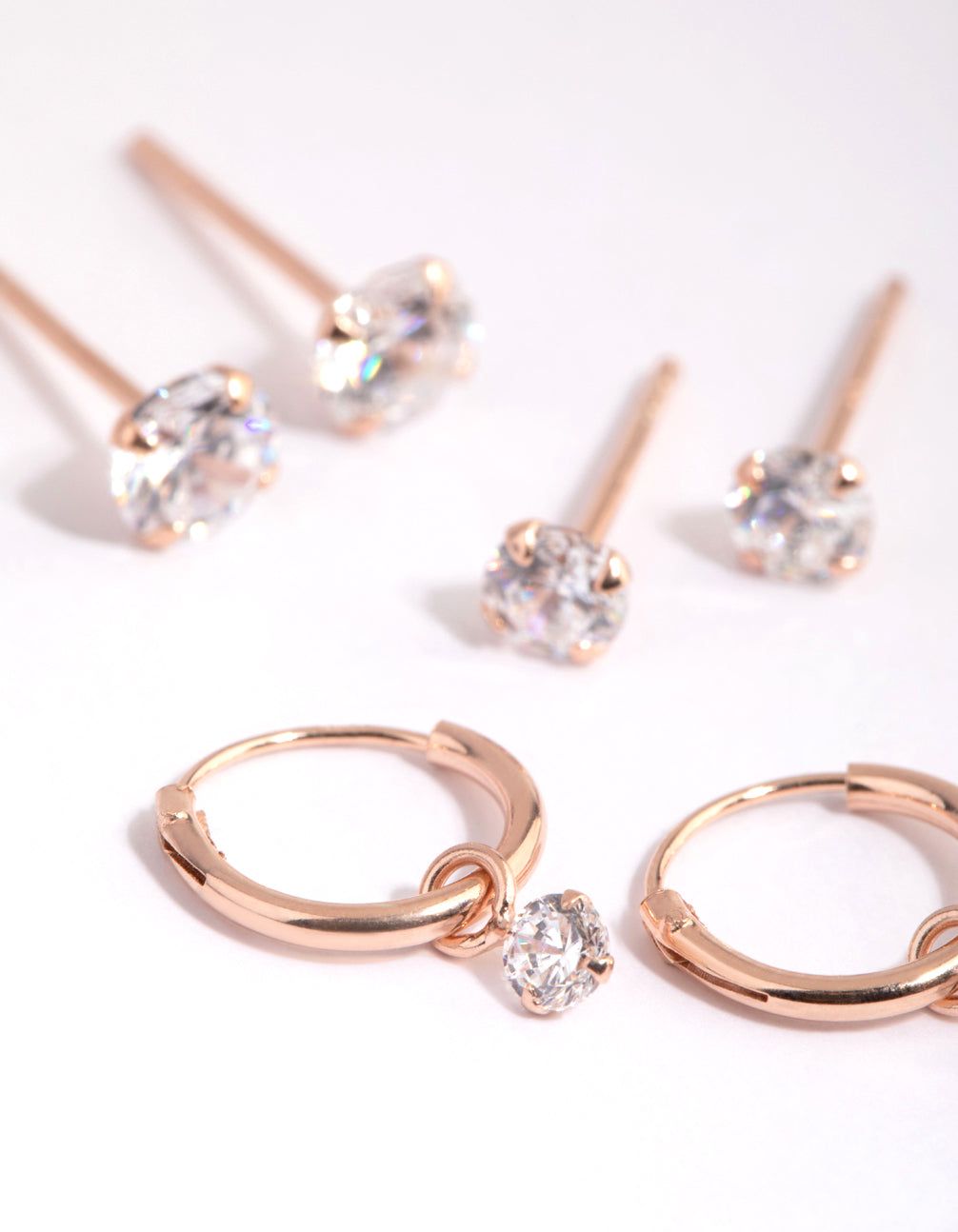 Rose Gold Plated Sterling Silver Cubic Zirconia Earring Pack sold by lovisa product image thumbnail 2