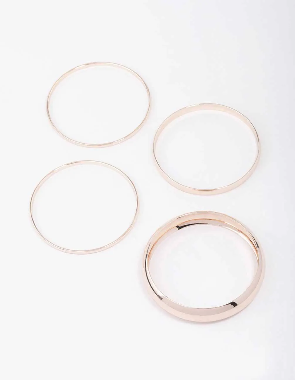 Rose Gold Thick & Thin Bangle 4-Pack sold by lovisa