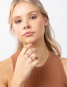 Rose Gold Diamante Stone Ring Set sold by lovisa