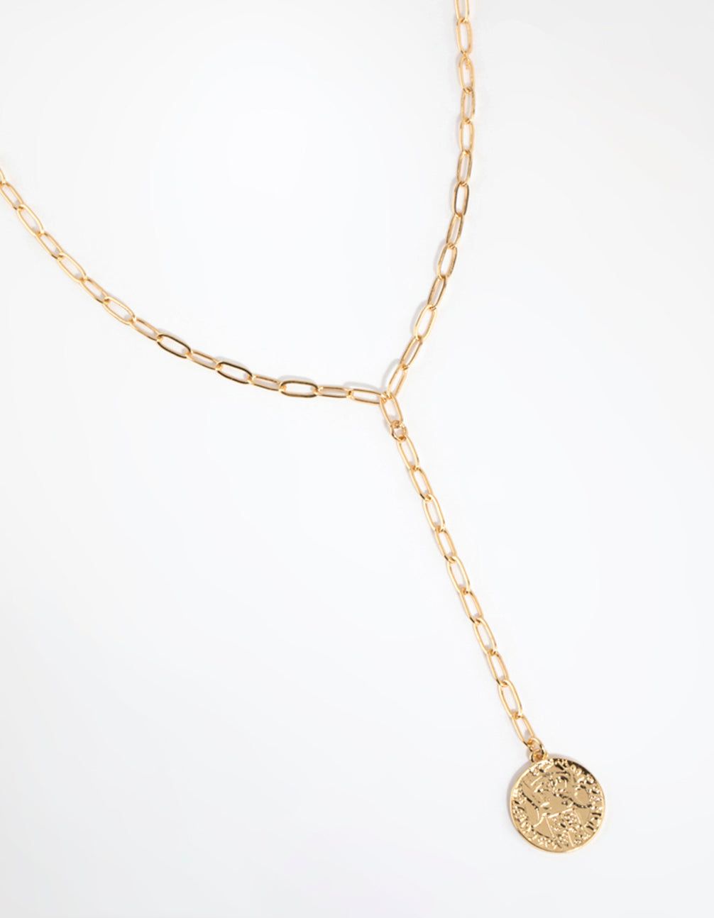 Gold Plated Oval Link Coin Necklace sold by lovisa