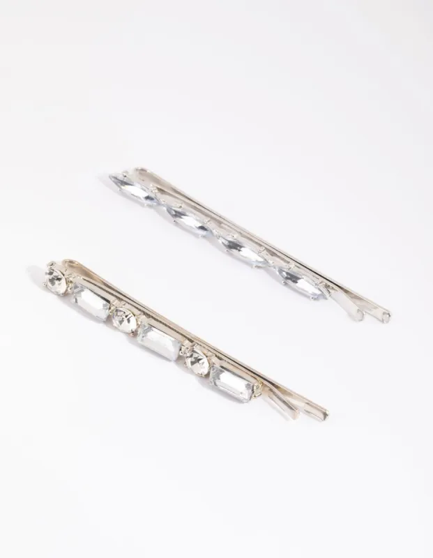 Silver Mixed Baguette Clip Pack sold by lovisa
