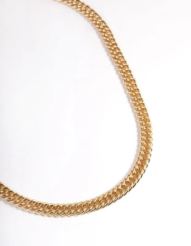 Gold Plated Brass Chunky Snake Chain Necklace sold by lovisa
