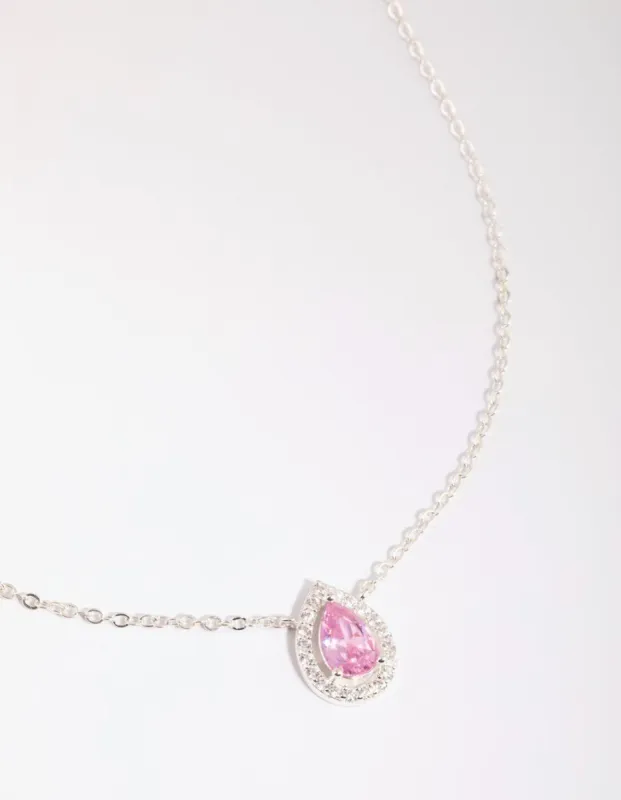 Silver Teardrop Cubic Zirconia Necklace sold by lovisa