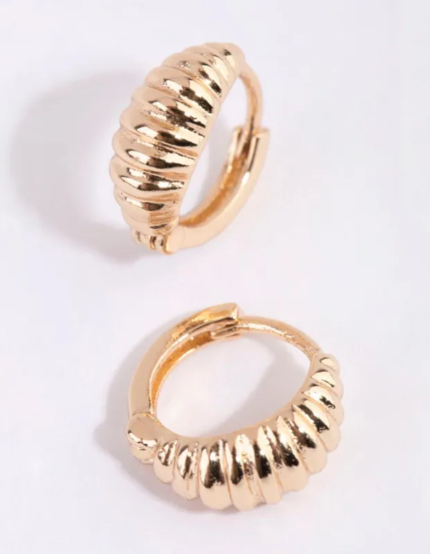 Gold Small Croissant Huggie Earrings sold by lovisa