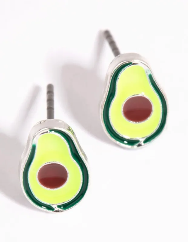 Silver Avocado Stud Earrings sold by lovisa
