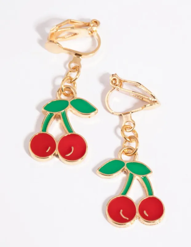 Red Cherry Clip-On Earrings sold by lovisa