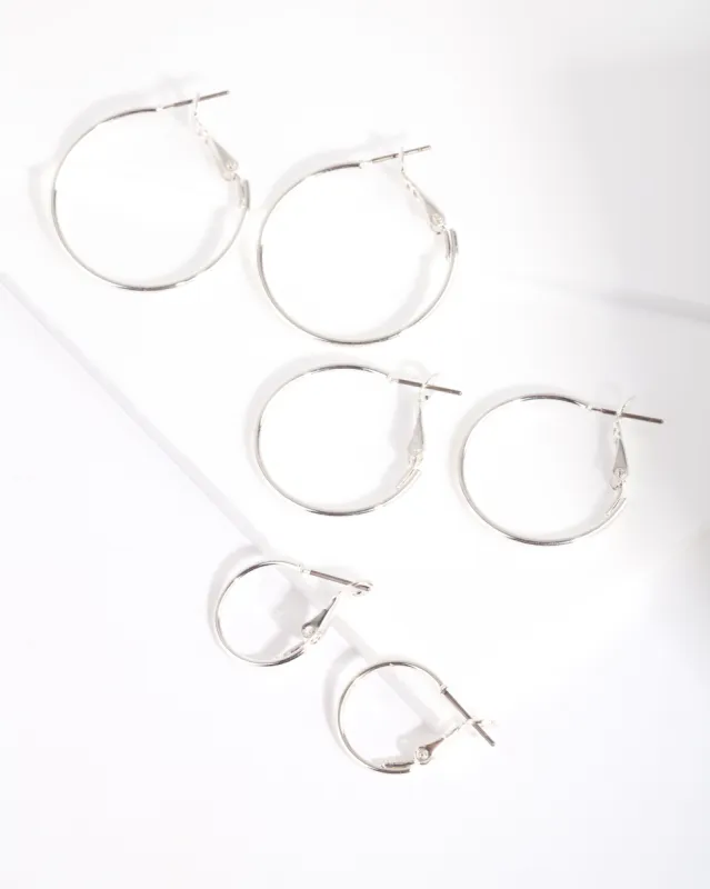 Silver Multi Size Hoop Earring Pack sold by lovisa