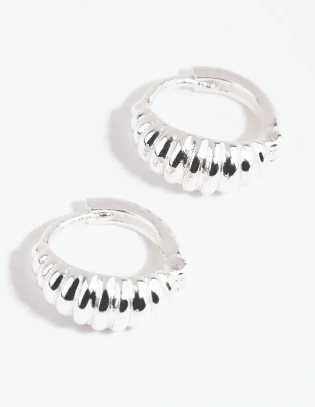 Silver Mini Croissant Huggie Earrings sold by lovisa
