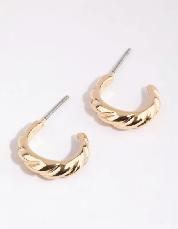 Gold Small Croissant Hoop Earrings sold by lovisa
