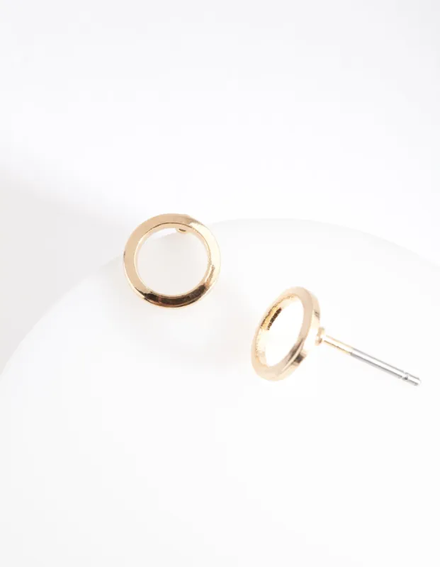 Gold Smooth Open Circle Stud Earrings sold by lovisa