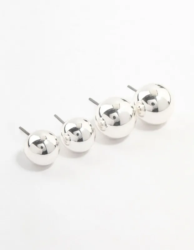 Silver Sphere  Stud Earrings 2-Pack sold by lovisa