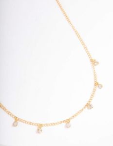 Gold Alternate Diamante Necklace sold by lovisa