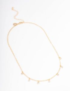 Gold Alternate Diamante Necklace sold by lovisa