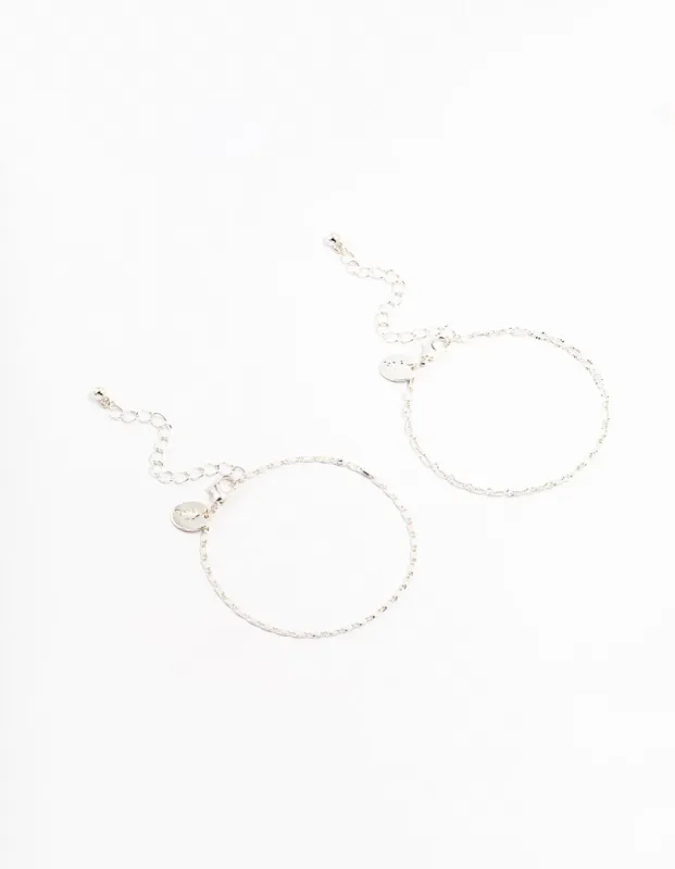 Silver Tab & Cable Bracelets 2-Pack sold by lovisa