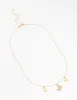 Gold Diamante Butterfly Droplet Necklace sold by lovisa