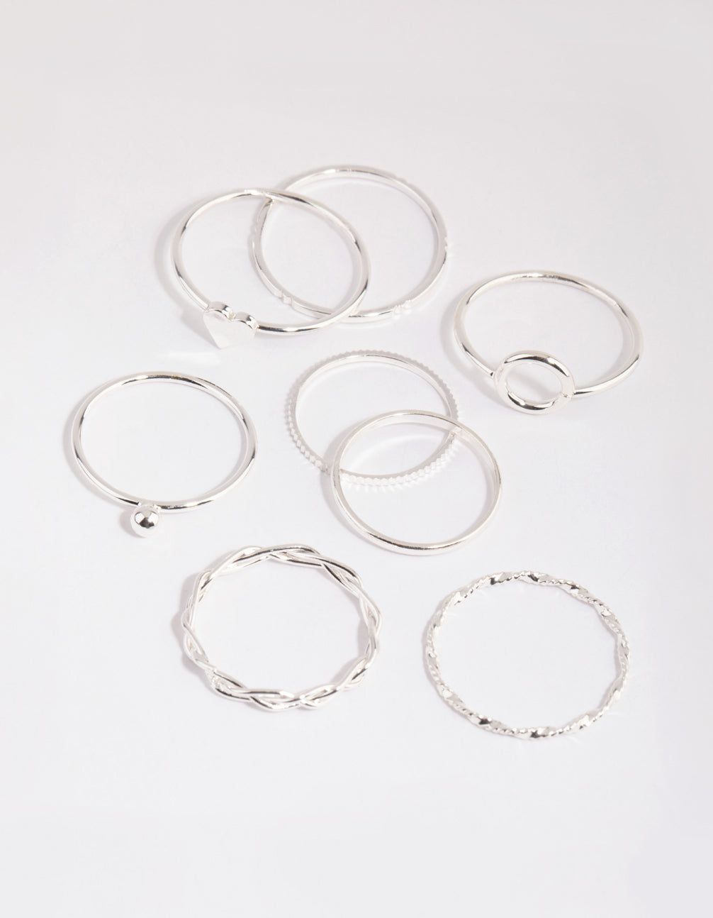 Silver Love & Shapes Ring Pack sold by lovisa