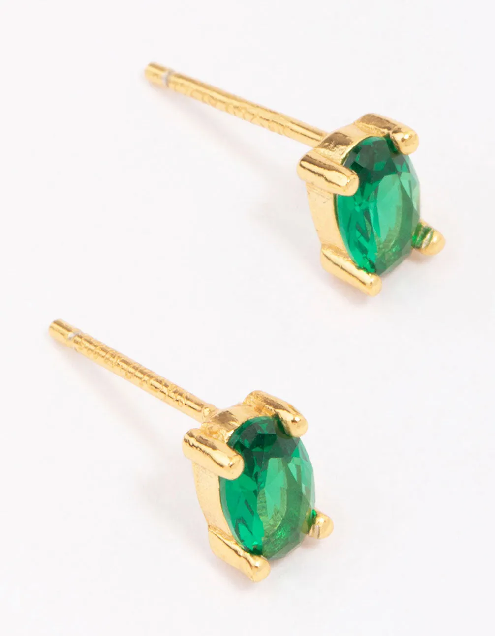 Gold Plated Sterling Silver Oval Stud Earrings sold by lovisa