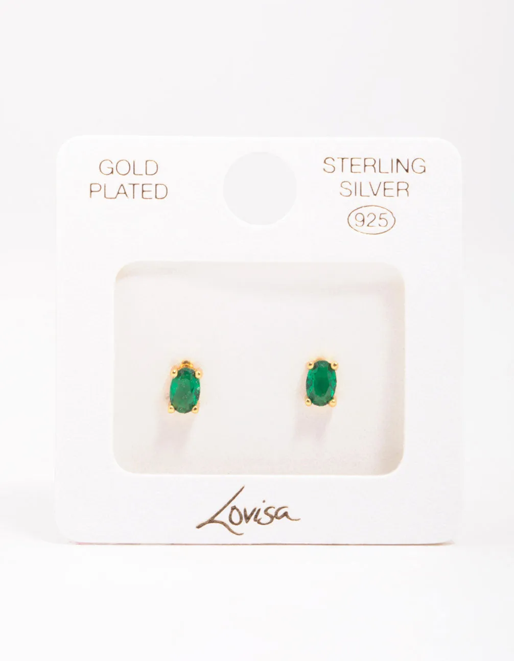 Gold Plated Sterling Silver Oval Stud Earrings sold by lovisa product image thumbnail 3
