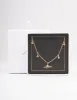 Gold Diamante Droplet Short Necklace sold by lovisa