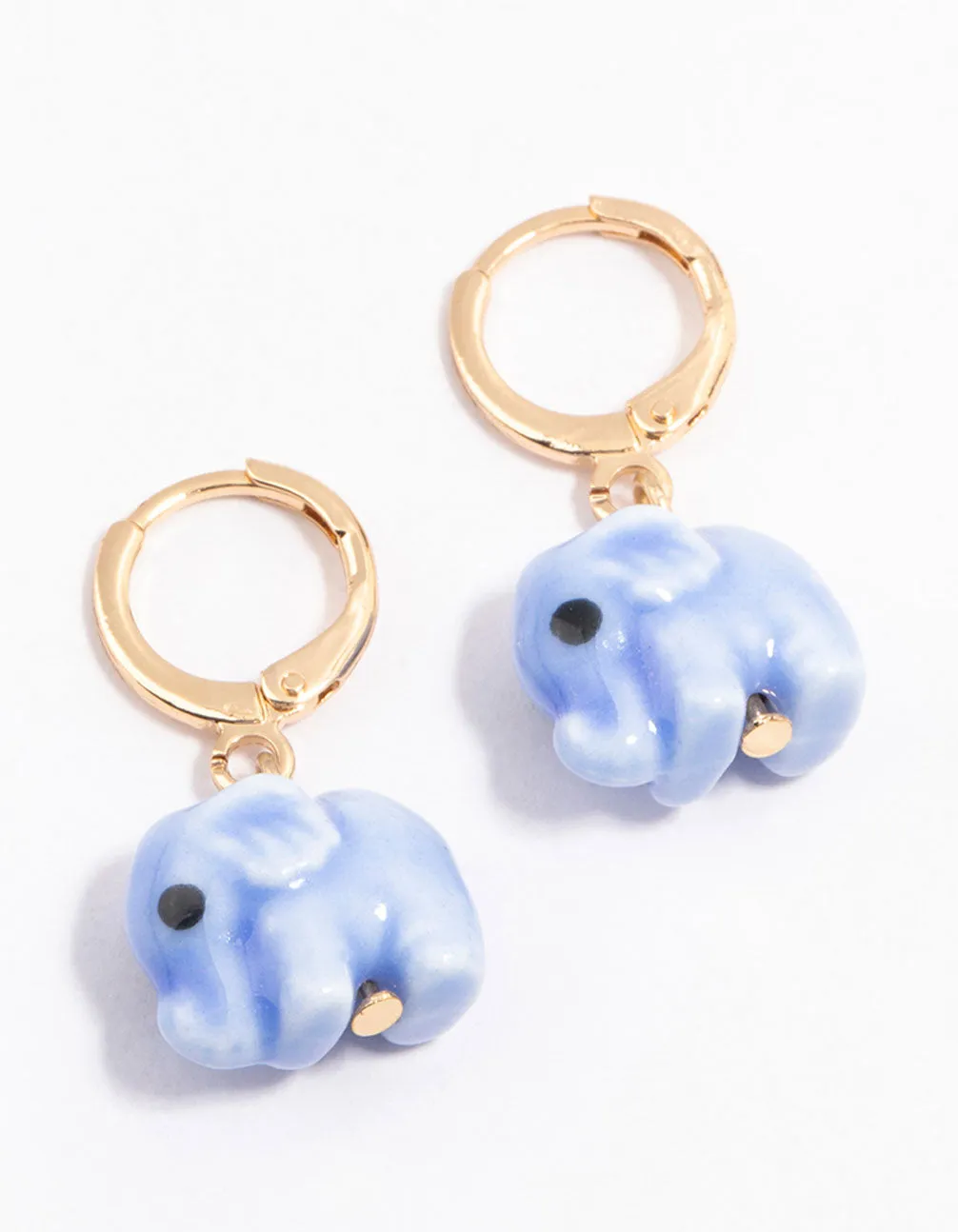 Gold Acrylic Elephant Drop Earrings sold by lovisa