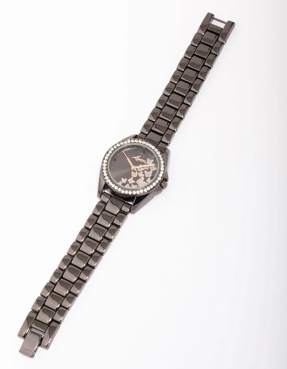Black Butterfly Diamante Link Watch sold by lovisa product image thumbnail 2