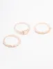 Rose Gold Plated Fine Marquise Stacking Ring 3-Pack sold by lovisa