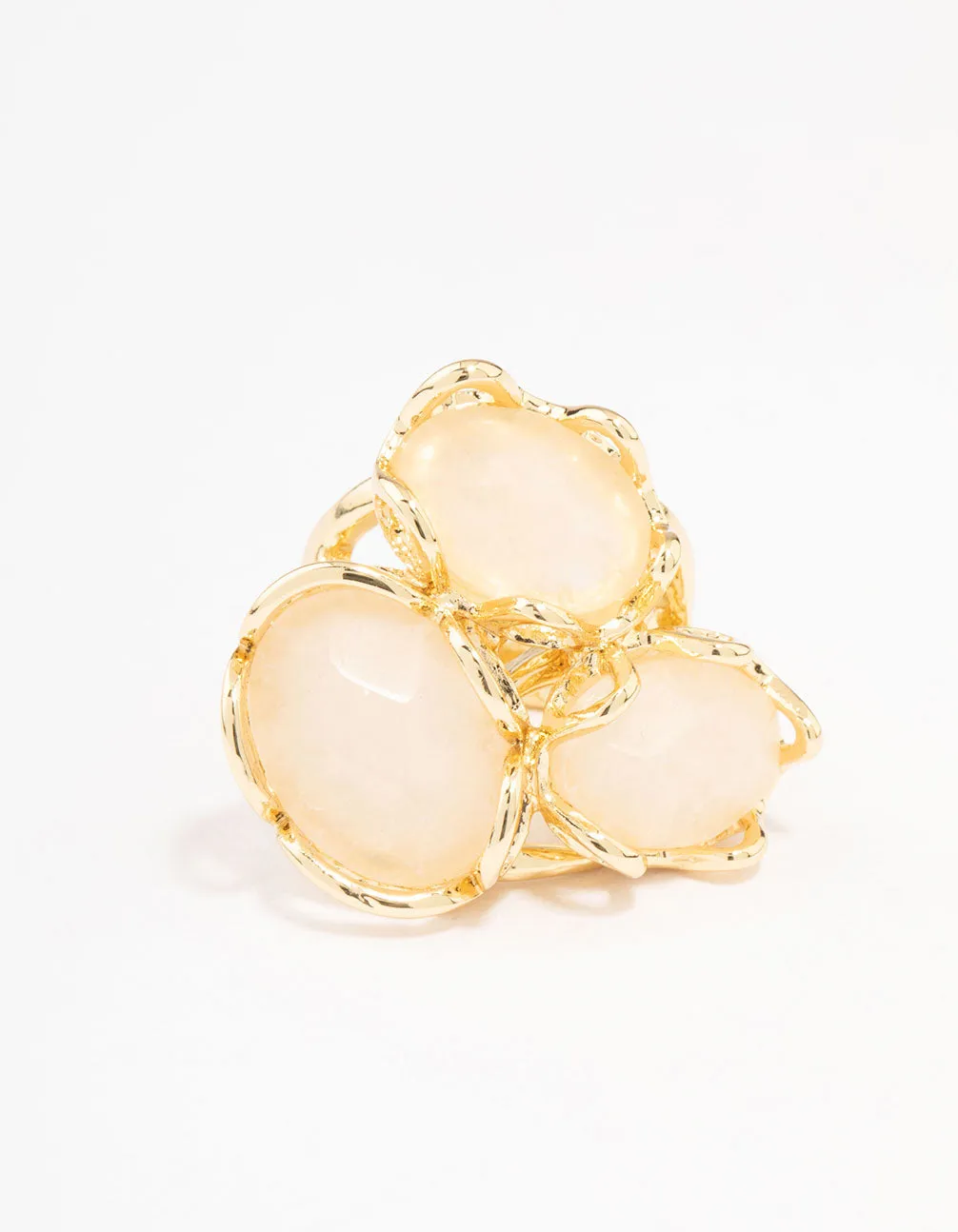Gold Plated Statement Semi-Precious Trio Ring sold by lovisa product image thumbnail 3