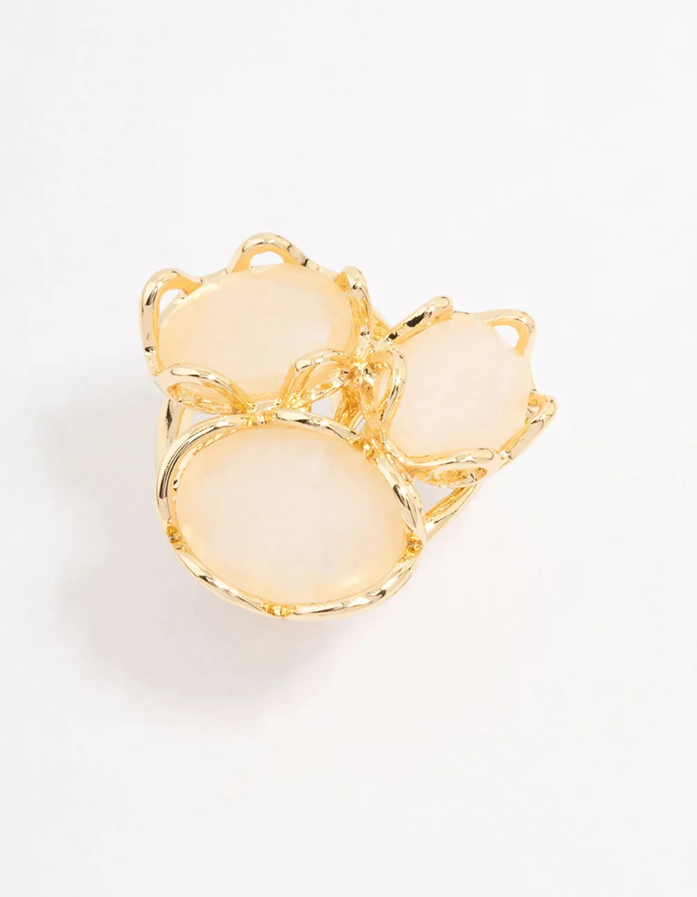 Gold Plated Statement Semi-Precious Trio Ring sold by lovisa product image thumbnail 2