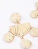 Gold Raffia Disc Drop Earrings sold by lovisa