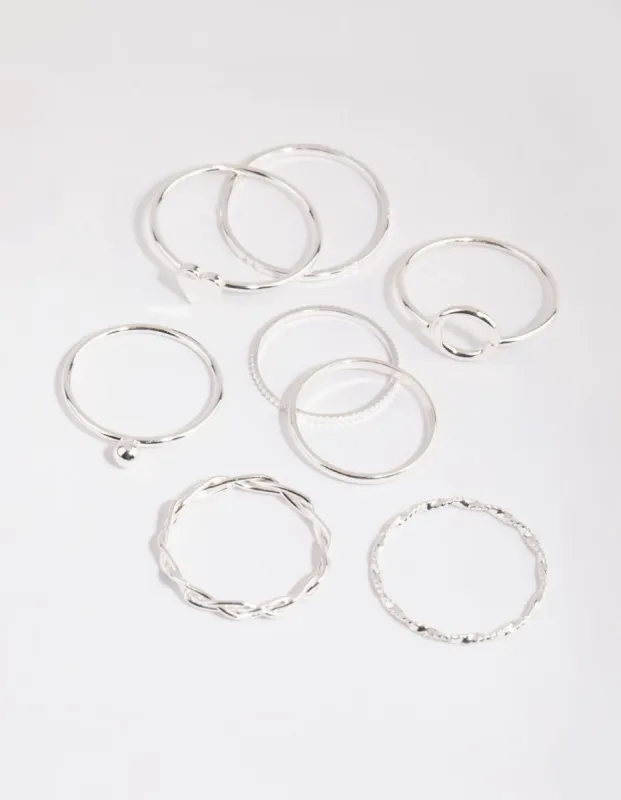 Silver Love & Shapes Ring Pack sold by lovisa