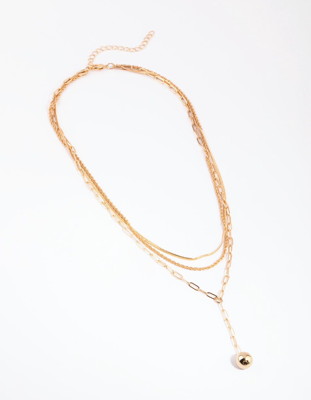 Gold Ball Layered Chain Necklace sold by lovisa product image thumbnail 2