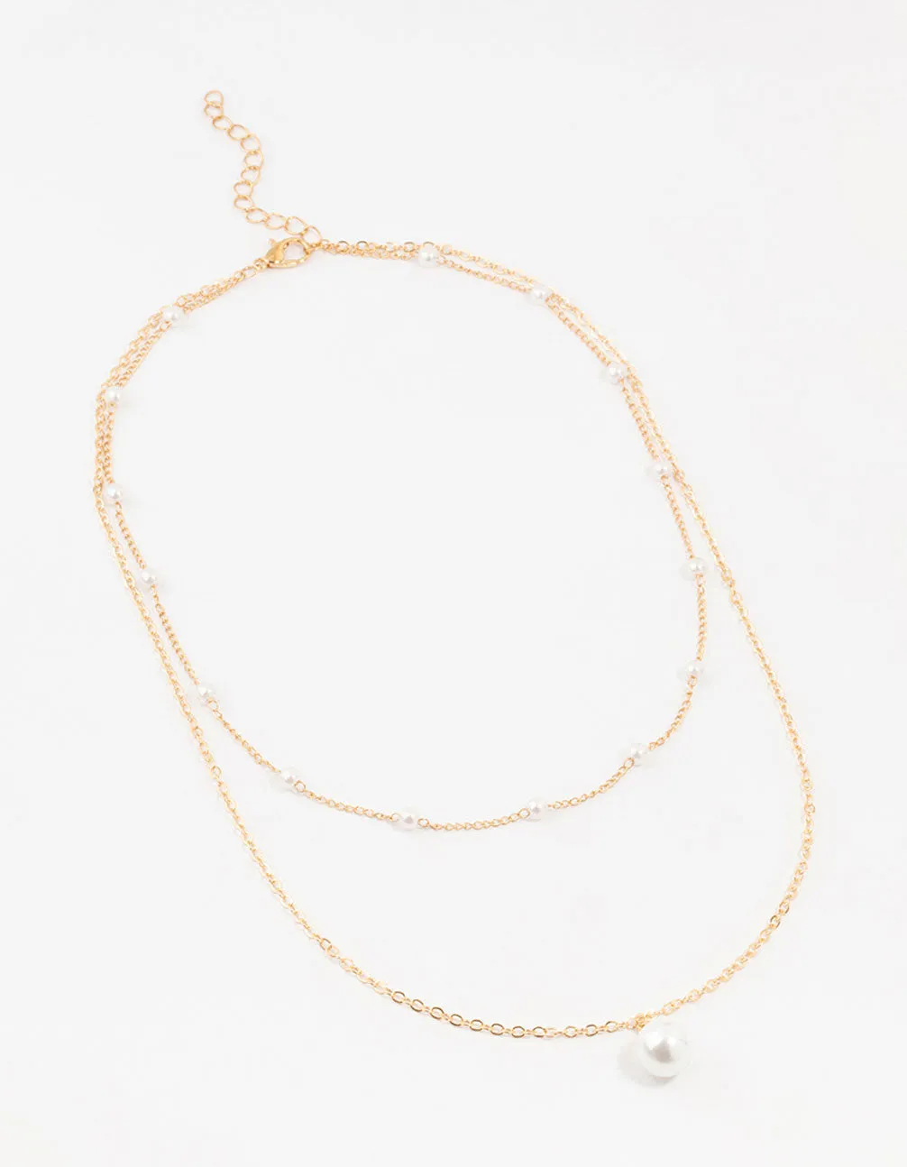 Gold Station Pearl Pendant Layered Necklace sold by lovisa product image thumbnail 2