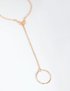 Gold Cubic Zirconia Butterfly Hand Chain sold by lovisa