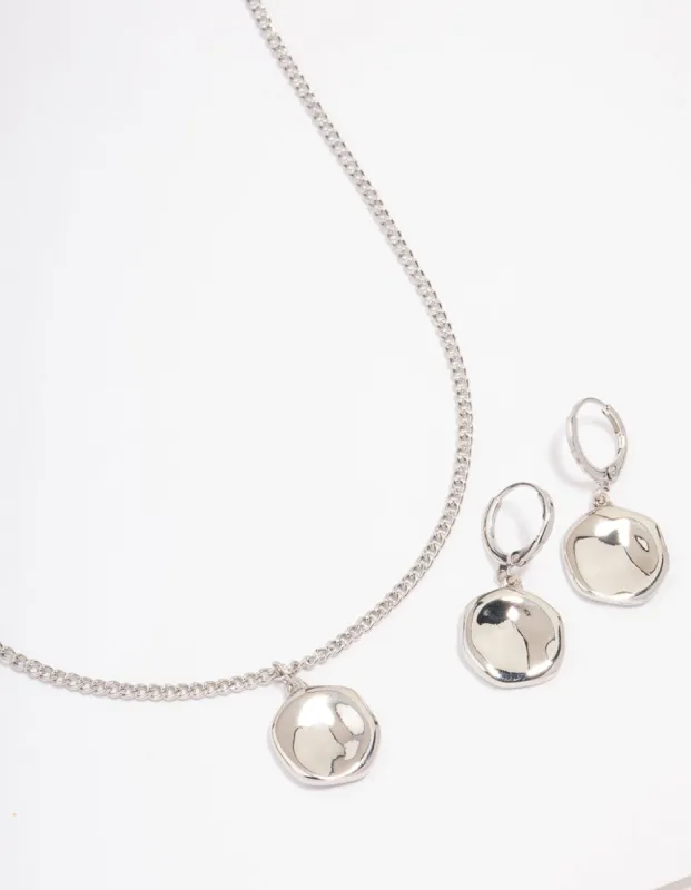 Rhodium Textured Coin Jewellery Set sold by lovisa