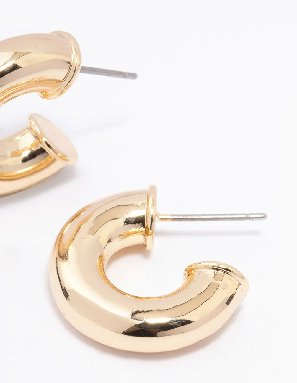 Gold Plated Mini Chunky Hoop Earrings sold by lovisa product image thumbnail 3