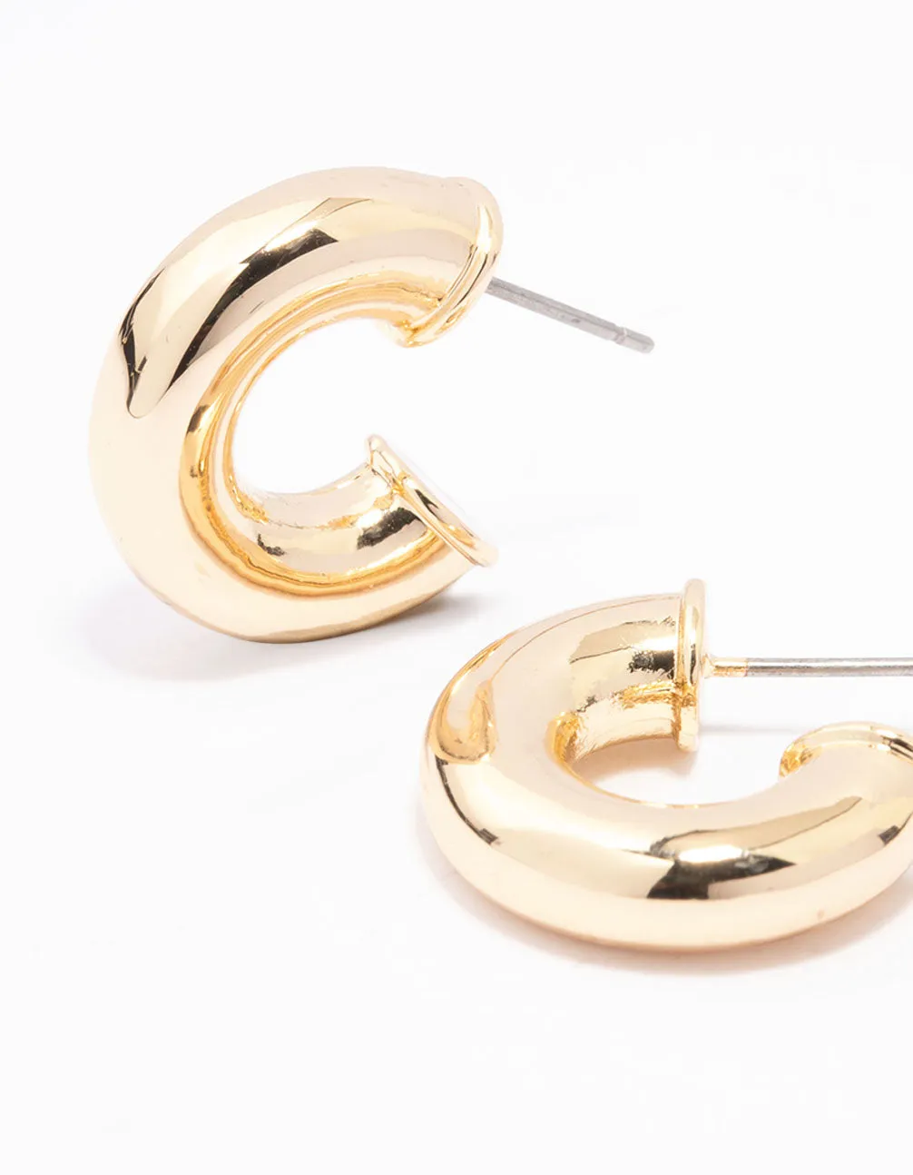 Gold Plated Mini Chunky Hoop Earrings sold by lovisa product image thumbnail 2