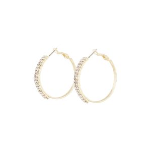 Gold Medium Diamante Hoop Earrings sold by lovisa