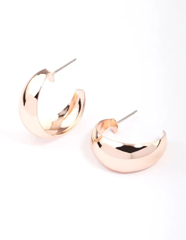 Rose Gold Open Chubby Hoop Earrings sold by lovisa