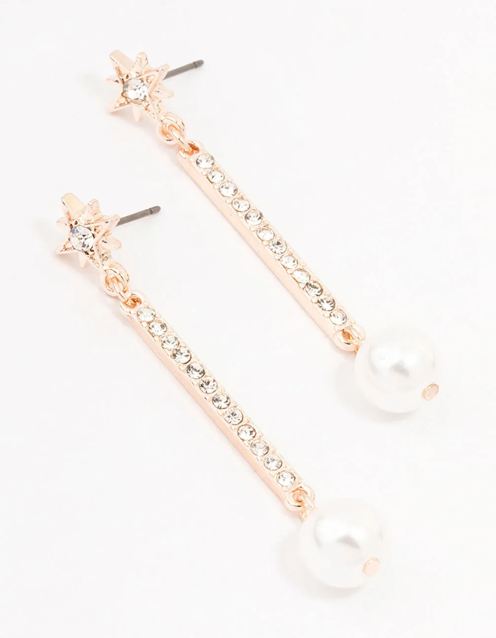 Rose Gold Celestial Pearl Drop Earrings sold by lovisa