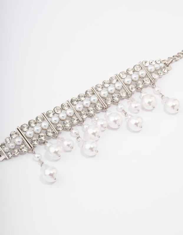 Silver Statement Pearl Choker sold by lovisa