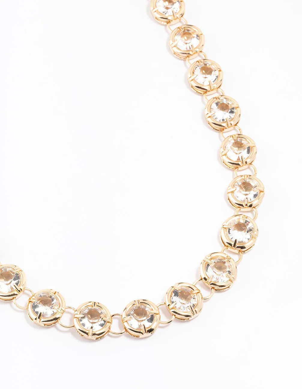 Gold Diamante Statement Necklace sold by lovisa