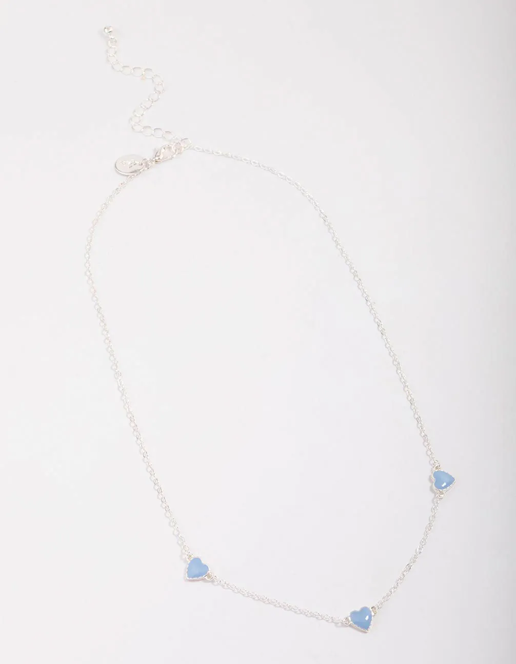 Silver Blue Enamel Heart Chain Necklace sold by lovisa product image thumbnail 2