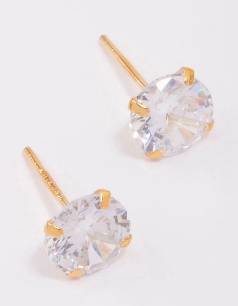 Gold Plated Sterling Silver Cubic Zirconia Stud Earrings sold by lovisa