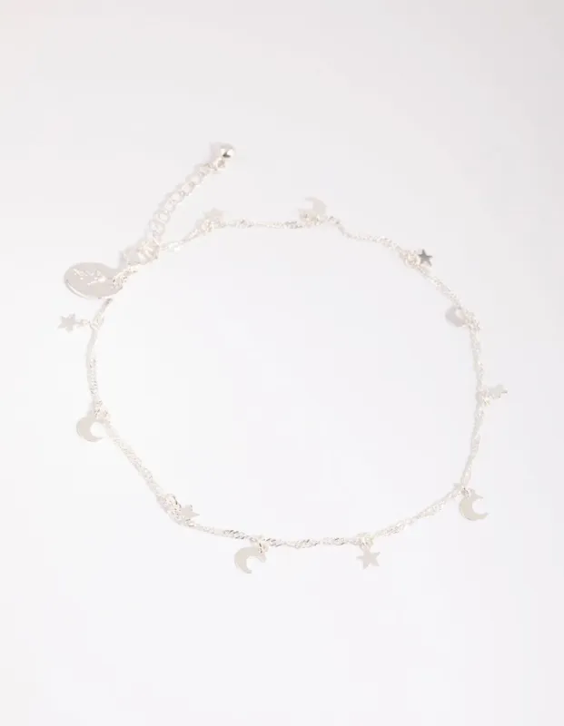 Silver Celestial Charm Anklet sold by lovisa