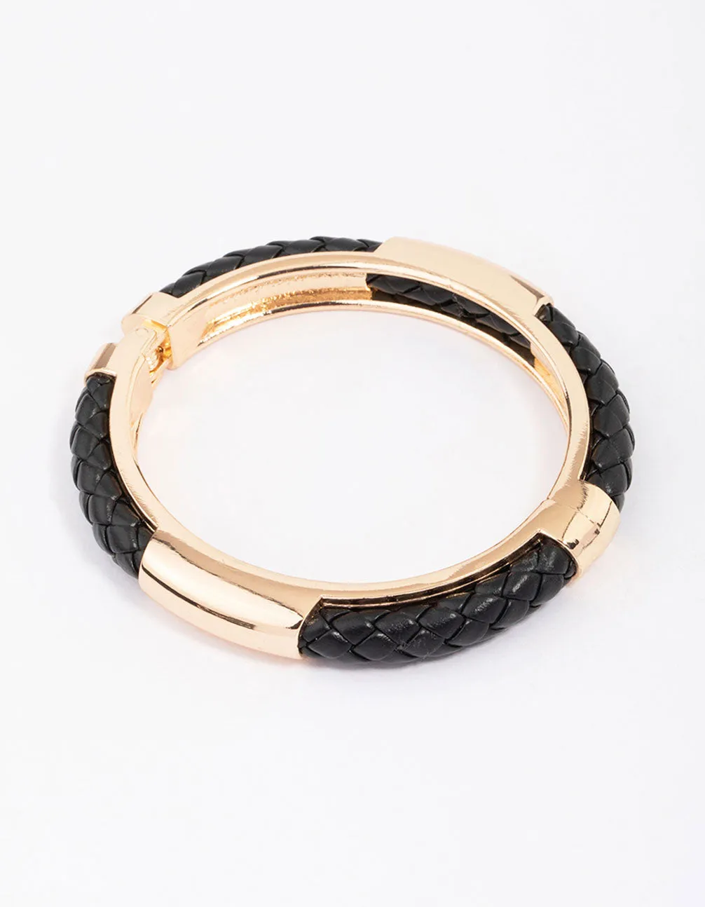 Gold & Black Textured Bangle sold by lovisa