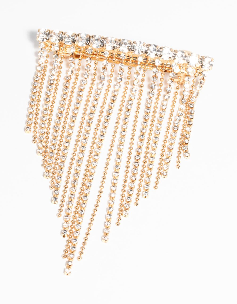 Gold Diamante Waterfall Clip sold by lovisa